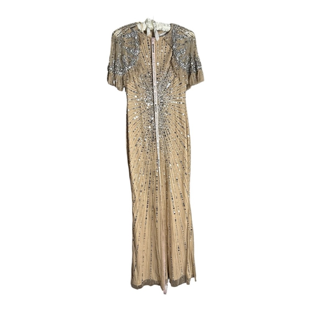 Mac Duggal Gold Long Sleeve Dress